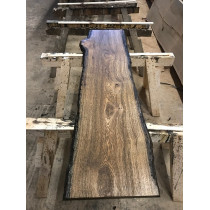 Eichenbohle, STRUKTUR, BROWN geölt, Baumkante, Altholz-Stil, rustikal, unbesäumt, 120x30x3cm